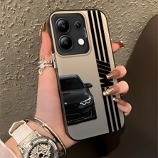 HONTINGA Xiaomi Redmi Note 13 4g ile Uyumlu Kılıfı Silikon Kenar Sert Arka Basitlik Anti Düşme Araba Markası Desen Telefon Kılıfı K1-0610