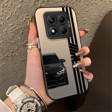 HONTINGA Xiaomi Redmi Note 14 Pro ile Uyumlu Kılıfı Silikon Kenar Sert Arka Basitlik Anti Düşme Araba Markası Desen Telefon Kılıfı K1-0610