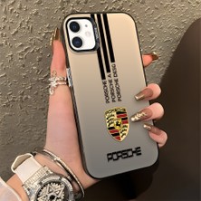 HONTINGA iPhone 12 ile Uyumlu Kılıfı Silikon Kenar Sert Arka Basitlik Anti Düşme Araba Logosu Desen Telefon Kılıfı K1-0607