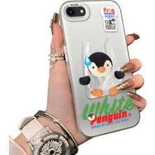Ucuc iPhone 7/8/se 2020 2022 Uyumlu Kılıf Akrilik Sert Arka Panel Yan Silikon Darbe Emici Pinguin Desenli Kamera Koruma Kapak