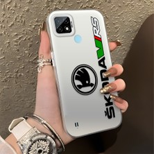 HONTINGA Realme C21 ile Uyumlu Kılıfı Silikon Kenar Sert Arka Basitlik Anti Düşme Amg Desen Telefon Kılıfı K1-0609