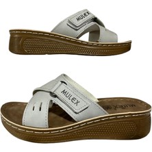 Mulex 1402-B  Gri Yandan Cırtlı Ortopedik Terlik