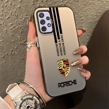 HONTINGA Samsung Galaxy A72 ile Uyumlu Kılıfı Silikon Kenar Sert Arka Basitlik Anti Düşme Araba Logosu Desen Telefon Kılıfı K1-0607