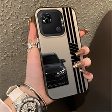 HONTINGA Xiaomi Redmi 10A ile Uyumlu Kılıfı Silikon Kenar Sert Arka Basitlik Anti Düşme Araba Markası Desen Telefon Kılıfı K1-0610