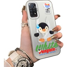 Ucuc Redmi Note 11 Pro 5g Uyumlu Kılıf Akrilik Sert Arka Panel Yan Silikon Darbe Emici Pinguin Desenli Kamera Koruma Kapak