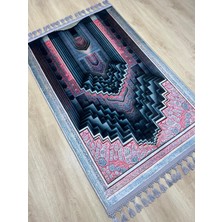 Prayer Rug Dokuma Taban Örgü Püsküleri ve Ipek Kadar Yumuşak Yüzeyiyle Bambu Seccade Namazlık 80X125 cm