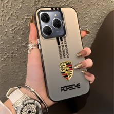 HONTINGA Tecno Spark 20 Pro 5g ile Uyumlu Kılıfı Silikon Kenar Sert Arka Basitlik Anti Düşme Araba Logosu Desen Telefon Kılıfı K1-0607