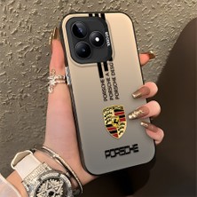 HONTINGA Realme C53 ile Uyumlu Kılıfı Silikon Kenar Sert Arka Basitlik Anti Düşme Araba Logosu Desen Telefon Kılıfı K1-0607