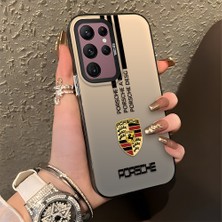 HONTINGA Samsung Galaxy S22 Ultra ile Uyumlu Kılıfı Silikon Kenar Sert Arka Basitlik Anti Düşme Araba Logosu Desen Telefon Kılıfı K1-0607