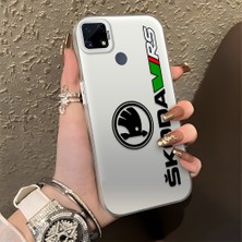 HONTINGA Realme C25 ile Uyumlu Kılıfı Silikon Kenar Sert Arka Basitlik Anti Düşme Amg Desen Telefon Kılıfı K1-0609