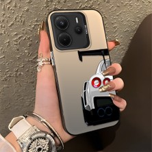 HONTINGA Xiaomi Redmi Note 14 4g ile Uyumlu Kılıfı Silikon Kenar Sert Arka Basitlik Anti Düşme Arabanın Arka Kısmı Desen Telefon Kılıfı K1-0608
