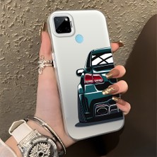 HONTINGA Realme C25Y ile Uyumlu Kılıfı Silikon Kenar Sert Arka Basitlik Anti Düşme Arabanın Arka Kısmı Desen Telefon Kılıfı K1-0608