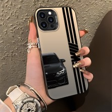 HONTINGA iPhone 14 Pro Max ile Uyumlu Kılıfı Silikon Kenar Sert Arka Basitlik Anti Düşme Araba Markası Desen Telefon Kılıfı K1-0610