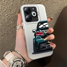 HONTINGA Infinix Smart 8 Pro ile Uyumlu Kılıfı Silikon Kenar Sert Arka Basitlik Anti Düşme Arabanın Arka Kısmı Desen Telefon Kılıfı K1-0608