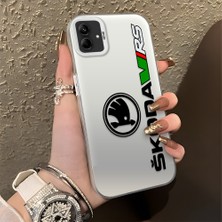 HONTINGA Samsung Galaxy A04E ile Uyumlu Kılıfı Silikon Kenar Sert Arka Basitlik Anti Düşme Amg Desen Telefon Kılıfı K1-0609