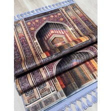 Prayer Rug Dokuma Taban Örgü Püsküleri ve Ipek Kadar Yumuşak Yüzeyiyle Bambu Seccade Namazlık 80X125 cm Hac Umre ve Ramazan Hediyesi