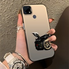 HONTINGA Realme C25 ile Uyumlu Kılıfı Silikon Kenar Sert Arka Basitlik Anti Düşme Klasik Araba Desen Telefon Kılıfı K1-0611