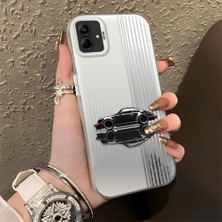 HONTINGA Samsung Galaxy A04E ile Uyumlu Kılıfı Silikon Kenar Sert Arka Basitlik Anti Düşme Klasik Araba Desen Telefon Kılıfı K1-0611