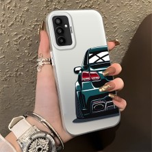 HONTINGA Samsung Galaxy M23 ile Uyumlu Kılıfı Silikon Kenar Sert Arka Basitlik Anti Düşme Arabanın Arka Kısmı Desen Telefon Kılıfı K1-0608