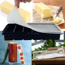 Eysigo Premium Silikon Çubuk Buz Kalıbı 6 Bölmeli, Kapaklı Siyah