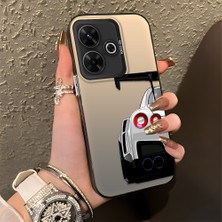 HONTINGA Xiaomi Redmi 13 4g ile Uyumlu Kılıfı Silikon Kenar Sert Arka Basitlik Anti Düşme Arabanın Arka Kısmı Desen Telefon Kılıfı K1-0608