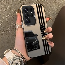 HONTINGA Samsung Galaxy S25 Ultra ile Uyumlu Kılıfı Silikon Kenar Sert Arka Basitlik Anti Düşme Araba Markası Desen Telefon Kılıfı K1-0610