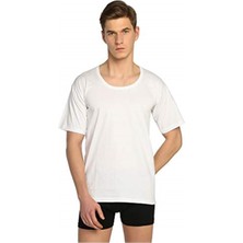 Feyza Design 6'lı Erkek Penye Bisiklet Yaka Fanila Atlet Beyaz Set