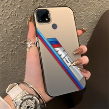 HONTINGA Realme C15 ile Uyumlu Kılıfı Silikon Kenar Sert Arka Basitlik Anti Düşme Bmw Desen Telefon Kılıfı K1-0606