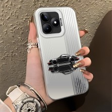 HONTINGA Realme Note 50 ile Uyumlu Kılıfı Silikon Kenar Sert Arka Basitlik Anti Düşme Klasik Araba Desen Telefon Kılıfı K1-0611