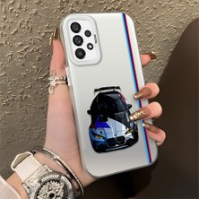 HONTINGA Samsung Galaxy A73 ile Uyumlu Kılıfı Silikon Kenar Sert Arka Basitlik Anti Düşme Bmw Desen Telefon Kılıfı K1-0606