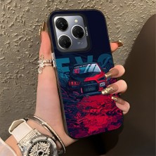 HONTINGA Tecno Spark 20 Pro ile Uyumlu Kılıfı Silikon Kenar Sert Arka Basitlik Anti Düşme Şık Spor Arabası Desen Telefon Kılıfı K1-0614