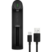I-Gen Batteries G100 18650 Li-Ion Pil Şarj Cihazı, Type-C Girişli, Tekli Şarj, Li-Ion Uyumlu (18650 / 21700)