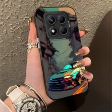 HONTINGA Xiaomi Redmi Note 14 Pro ile Uyumlu Kılıfı Silikon Kenar Sert Arka Basitlik Anti Düşme Klasik Araba Desen Telefon Kılıfı K1-0615