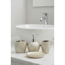 Renkliürün Gold Oval Sabunluk Banyo Seti
