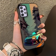 HONTINGA Samsung Galaxy A72 ile Uyumlu Kılıfı Silikon Kenar Sert Arka Basitlik Anti Düşme Klasik Araba Desen Telefon Kılıfı K1-0615