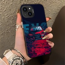 HONTINGA iPhone 13 ile Uyumlu Kılıfı Silikon Kenar Sert Arka Basitlik Anti Düşme Şık Spor Arabası Desen Telefon Kılıfı K1-0614