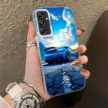 HONTINGA Samsung Galaxy A24 ile Uyumlu Kılıfı Silikon Kenar Sert Arka Basitlik Anti Düşme Klasik Araba Desen Telefon Kılıfı K1-0615