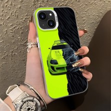 HONTINGA iPhone 13 ile Uyumlu Kılıfı Silikon Kenar Sert Arka Basitlik Anti Düşme Lambo Desen Telefon Kılıfı K1-0613