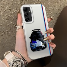 HONTINGA Samsung Galaxy A15 ile Uyumlu Kılıfı Silikon Kenar Sert Arka Basitlik Anti Düşme Bmw Desen Telefon Kılıfı K1-0606