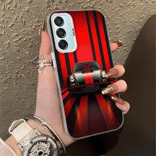 HONTINGA Samsung Galaxy M15 ile Uyumlu Kılıfı Silikon Kenar Sert Arka Basitlik Anti Düşme Klasik Spor Arabası Desen Telefon Kılıfı K1-0612