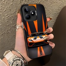 HONTINGA Realme C53 ile Uyumlu Kılıfı Silikon Kenar Sert Arka Basitlik Anti Düşme Lambo Desen Telefon Kılıfı K1-0613
