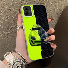 HONTINGA Samsung Galaxy A04E ile Uyumlu Kılıfı Silikon Kenar Sert Arka Basitlik Anti Düşme Lambo Desen Telefon Kılıfı K1-0613