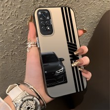 HONTINGA Xiaomi Redmi Note 11 ile Uyumlu Kılıfı Silikon Kenar Sert Arka Basitlik Anti Düşme Araba Markası Desen Telefon Kılıfı K1-0610