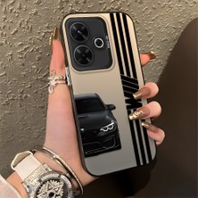 HONTINGA Xiaomi Redmi 13 4g ile Uyumlu Kılıfı Silikon Kenar Sert Arka Basitlik Anti Düşme Araba Markası Desen Telefon Kılıfı K1-0610