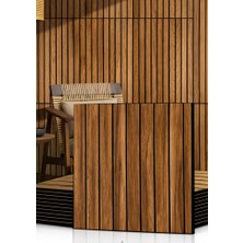 Renkli Duvarlar Kendinden Yapışkanlı Meşe Girintili 3D Akustik Esnek Lambiri 40cmx40cm Duvar Paneli Kağıdı NW198