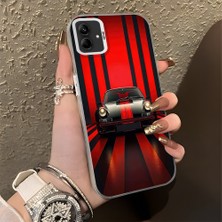 HONTINGA Samsung Galaxy A04E ile Uyumlu Kılıfı Silikon Kenar Sert Arka Basitlik Anti Düşme Klasik Spor Arabası Desen Telefon Kılıfı K1-0612