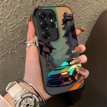 HONTINGA Samsung Galaxy S25 Ultra ile Uyumlu Kılıfı Silikon Kenar Sert Arka Basitlik Anti Düşme Klasik Araba Desen Telefon Kılıfı K1-0615