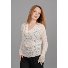 MissVina Brittany Degaje Yaka Tül Bluz 70053