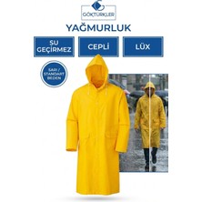 Su Geçirmez Lüx Pvc Yağmurluk Sarı Renk Xxl