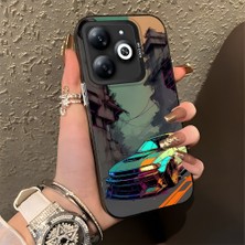 HONTINGA Tecno Spark Go 2024 ile Uyumlu Kılıfı Silikon Kenar Sert Arka Basitlik Anti Düşme Klasik Araba Desen Telefon Kılıfı K1-0615